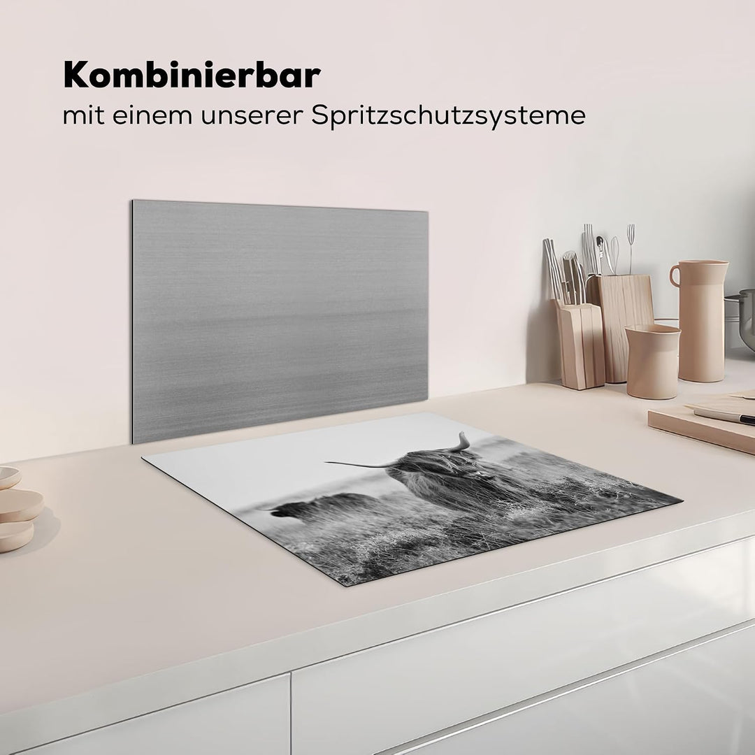 KitchenYeah© Herdabdeckplatte Einteilig Ceranfeld Abdeckplatte Küche Deko | 57x51 cm - Ceranfeldabde