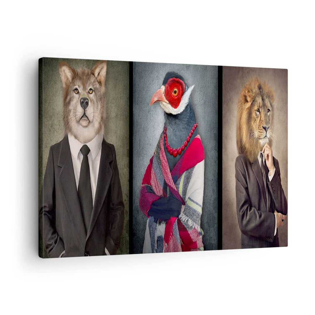 Bilder auf Leinwand Tier Abstraktion Leinwandbild mit Rahmen 70x50cm Wandbilder Dekoration Wohnzimme