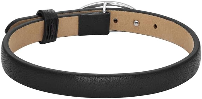 Diesel Herren Lederarmband mit Druckknopfverschluss Fettes Schwarz, Fettes Schwarz