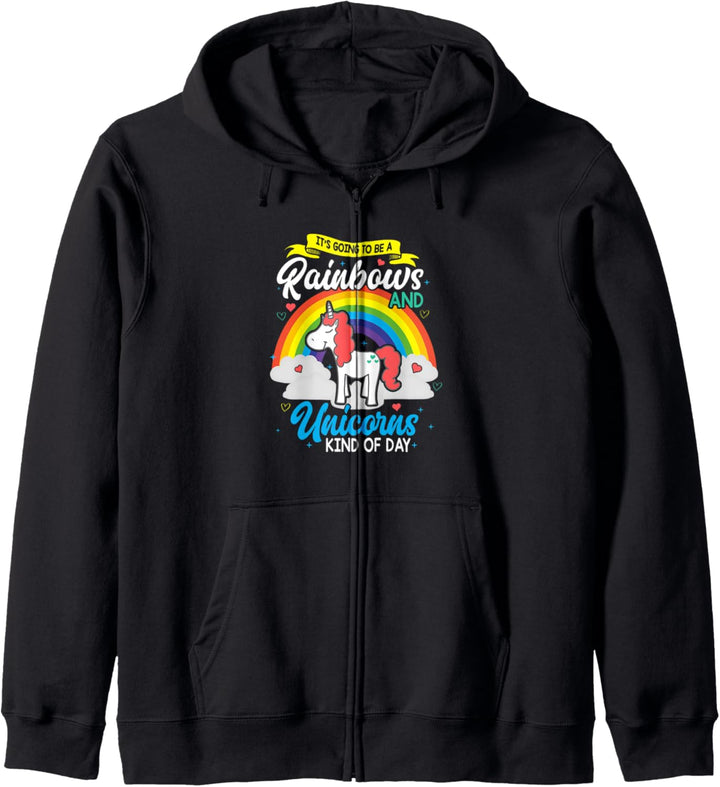 Lustig Es wird ein Tag der Regenbögen und Einhörner Kapuzenjacke