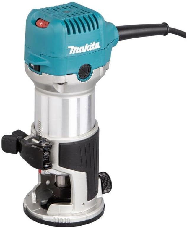 Makita RT0702CJ Fräse und Oberfräse, 710 W, Aluminium, Tauchbasis, Zange Ø8 oder 6 mm im Makpac-Koff