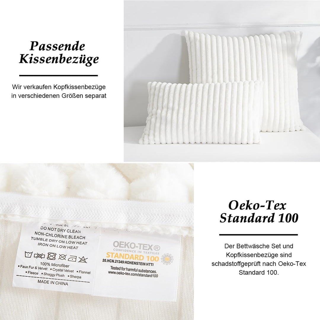 Lanqinglv Kissenbezug 40x80cm 2er Set Plüsch Biber Flanell Flauschig Zierkissenbezug Kissenhülle Dop