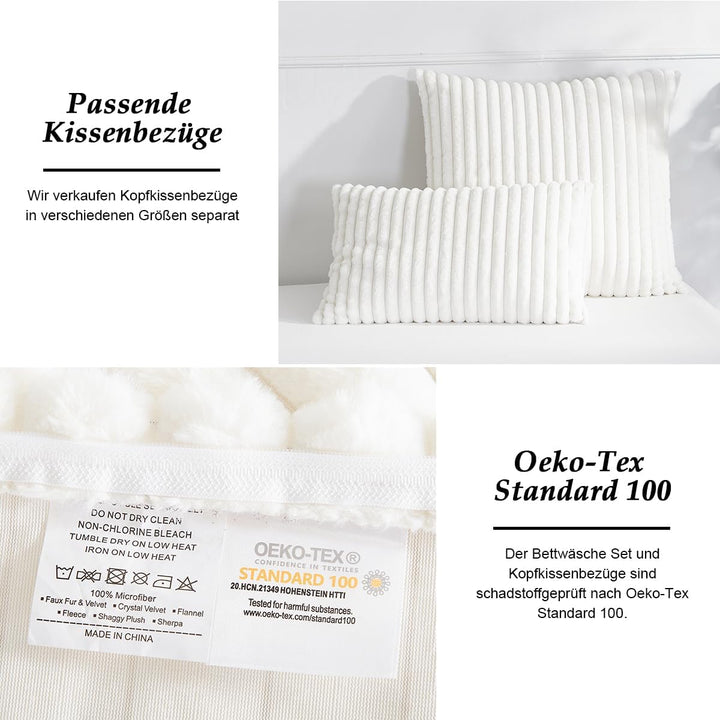 Lanqinglv Kissenbezug 40x80cm 2er Set Plüsch Biber Flanell Flauschig Zierkissenbezug Kissenhülle Dop