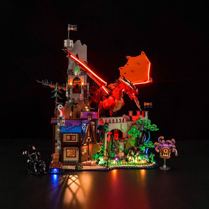 Fernbedienung Licht-Kit für Lego 21348 Dungeons & Dragons: Red Dragon's Tale (Nicht Lego), Led Beleu