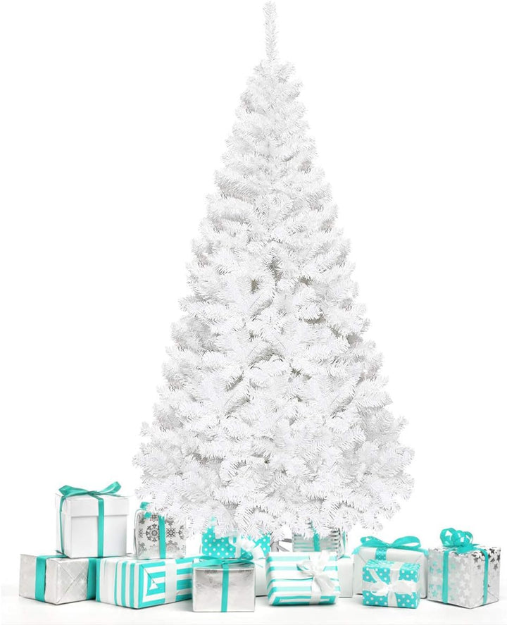 GOPLUS 150/180/210/240cm Weihnachtsbaum Weiss, Festliche Weihnachtdekoration für Zuhause, Weisser Ta