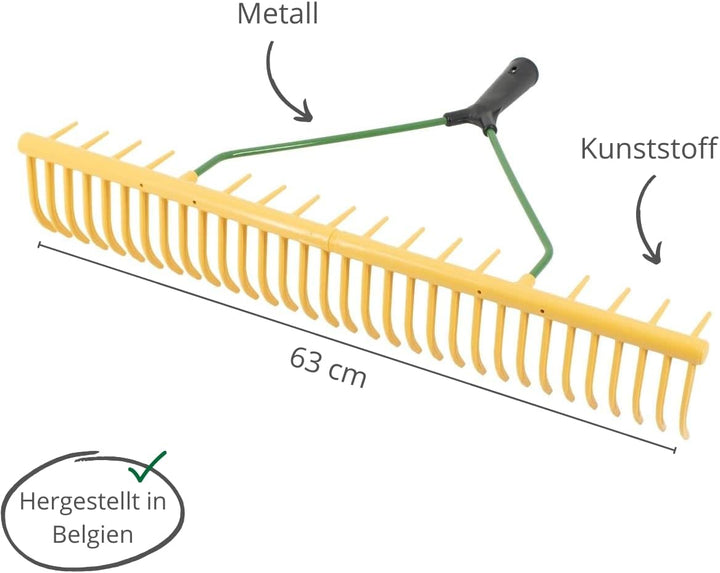 Rekord Rasenrechen aus Kunststoff mit 32 Zinken und 16 Grasfangzinken ohne Stiel Breite: 63cm Garten