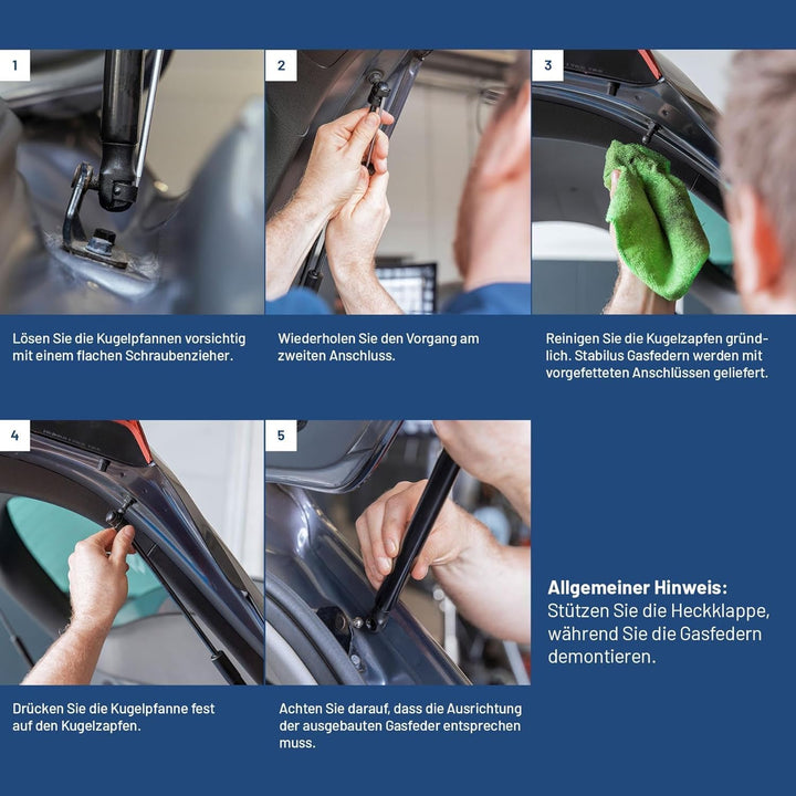 Stabilus Gasfeder 015529 LIFT-O-MAT® Gasdruckfeder mit 600 Newton u.a. für TOYOTA Carina E