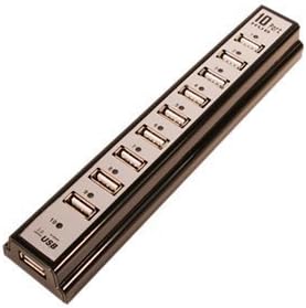 LogiLink USB 2.0 Hub (10-Port) inkl. Netzteil und LED Aktivitätsanzeige