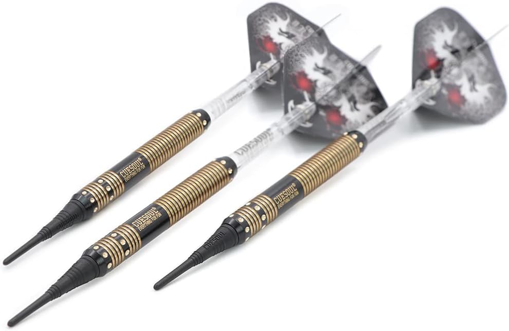 CUESOUL 16 Grams Deluxe Soft Tip Darts Set with Luxury Case（Dragon Series） JL-STL-B1102+D602, JL-STL