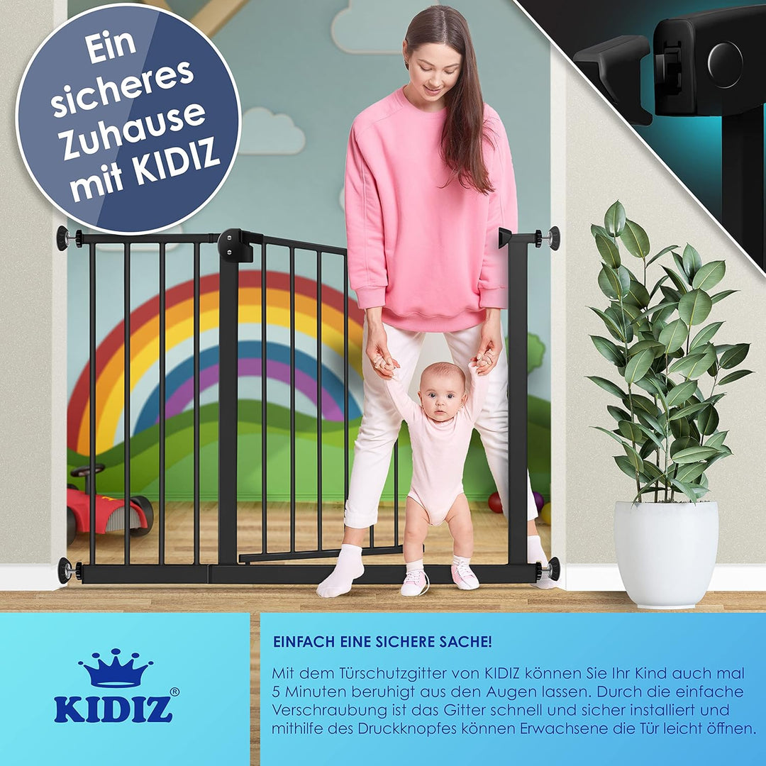 KIDIZ® Türschutzgitter Absperrgitter Treppengitter Kindergitter | Gitter Haustier | ohne Bohren | be