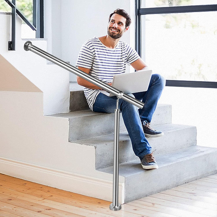 Edelstahl Eingangsgeländer Treppengeländer 150cm Handlauf Geländer für Treppen Pflegeleicht Wandhand