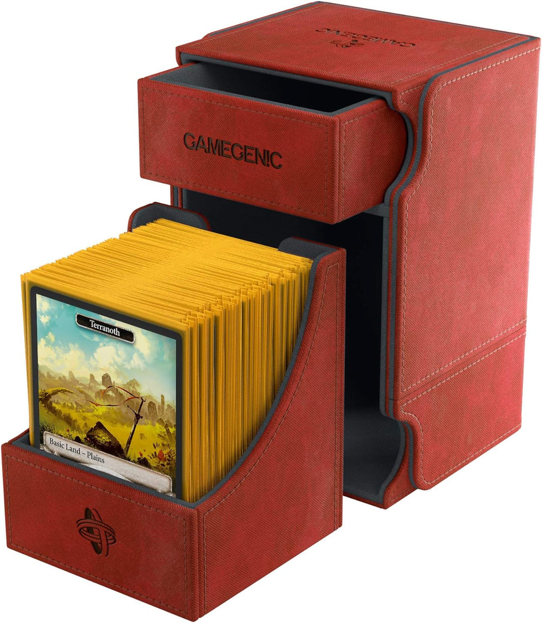 Gamegenic Watchtower 100-Card Convertible Deck Box, Red Rot, Rot