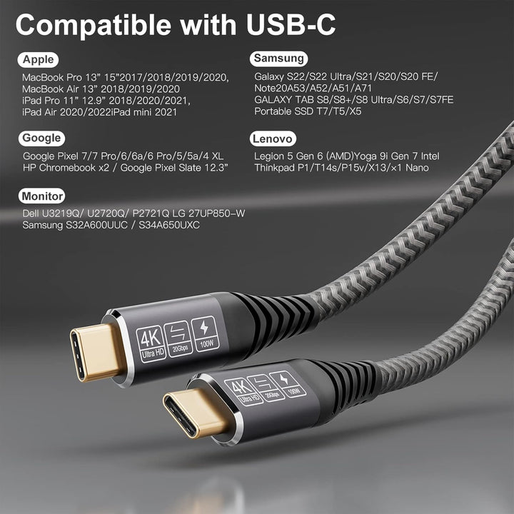 CAKOBLE USB C Kabel 5M,USB C auf USBC 3.2 Gen2 Schnellladekabel,20 Gbps Datenübertragung, 100W 20V/5