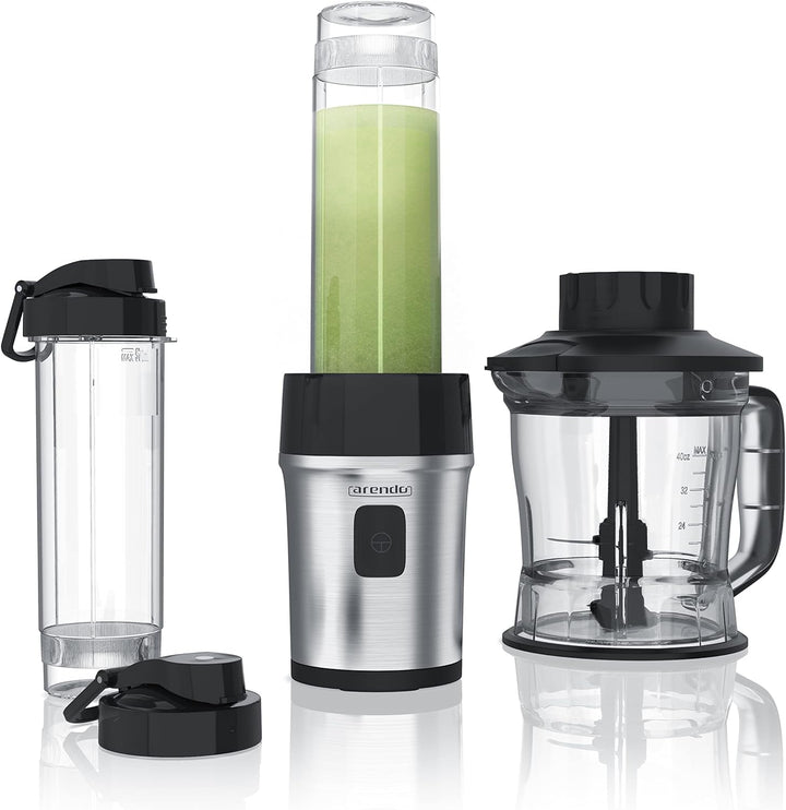 Arendo - Edelstahl Standmixer 700W - 2in1 - Smoothie Maker - 1,2l Fassungsvermögen inkl. 2x 0,57l Sm