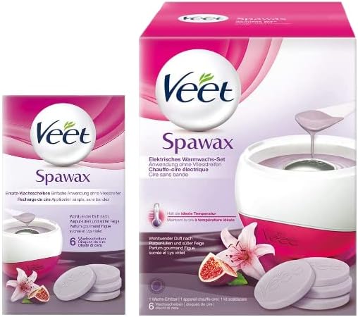 Veet Spawax elektrisches Warmwachs Set - 1x Warmwachs-Gerät, 6x