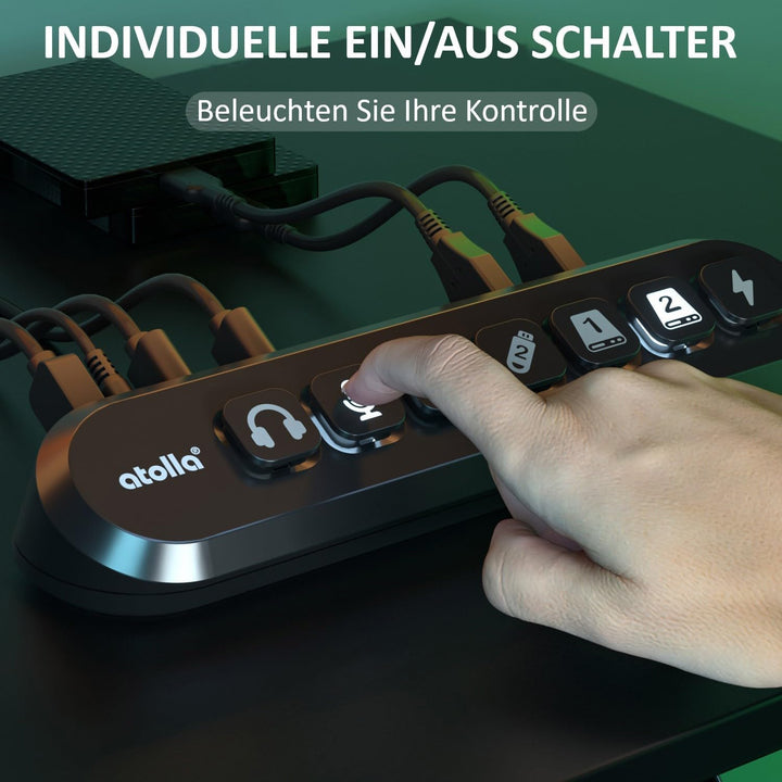 USB Hub Aktiv 3.0 mit Netzteil 36W, atolla Aktiver USB 3.0 Hub 5Gbps USB Verteiler und 1 Fast Charge