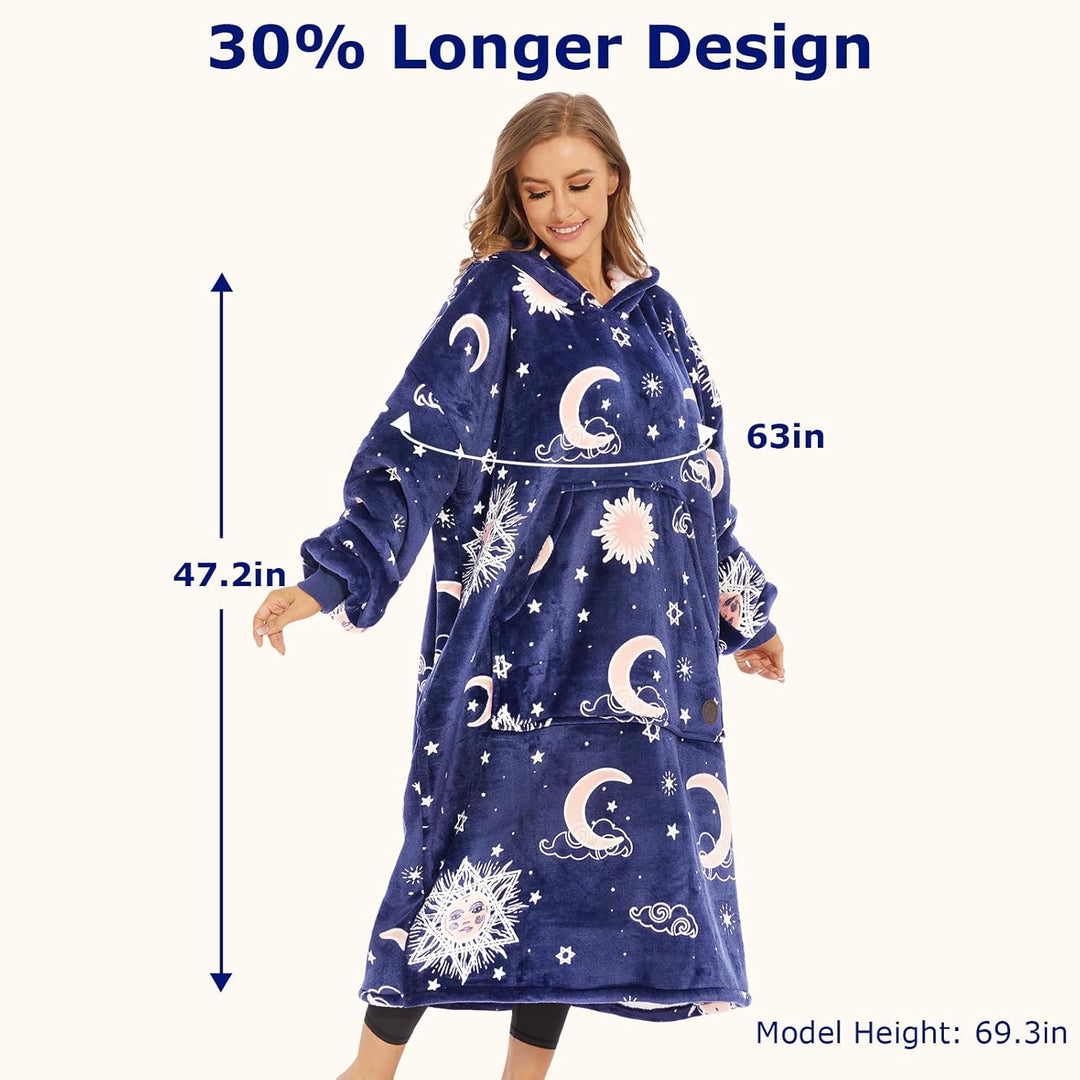 THREE POODLE Decken Hoodie, Oversize Hoodie Decken Pullover Kuschelpullover für Damen Herren Kinder,