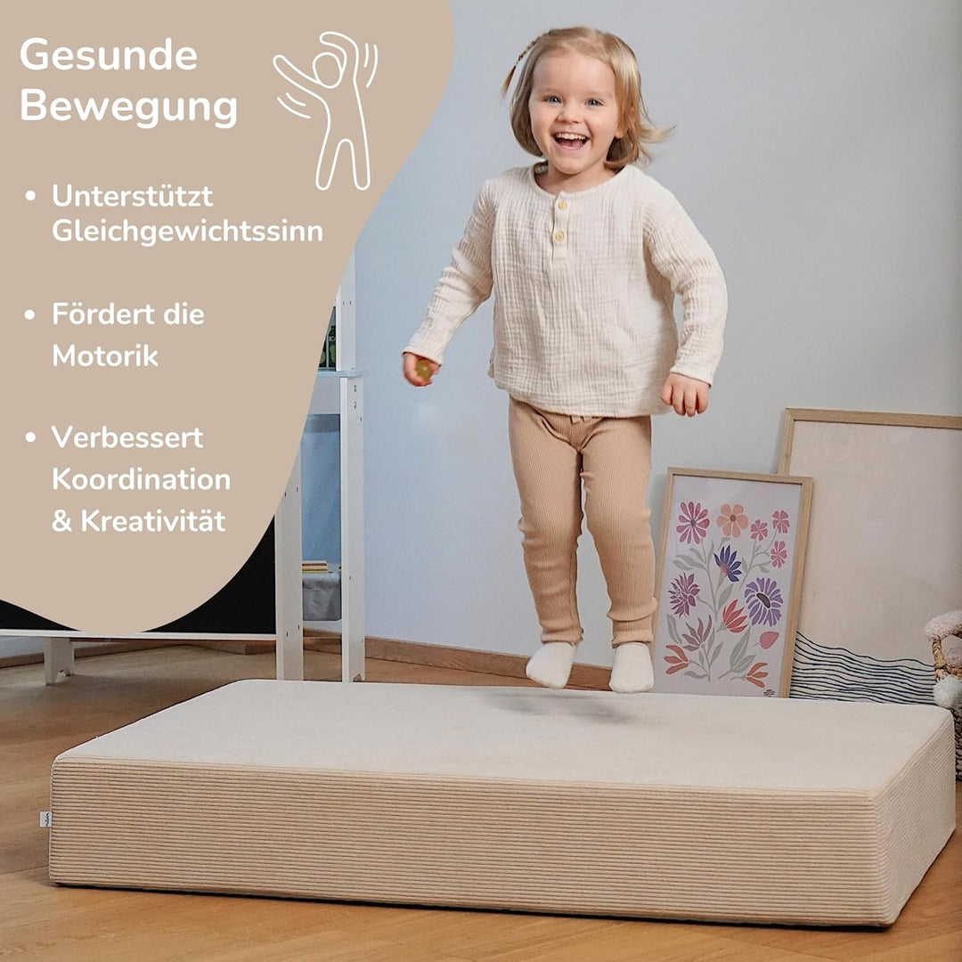 Cord Hüpfmatratze für Kinder – 107x70x17cm | Indoor Sprungmatte – Made in Germany | Weich, Sicher &