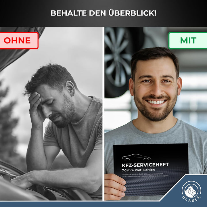 Serviceheft KFZ [All-in-One] – Universelles Scheckheft Auto für PKW – 7-Jahre Profi Edition inkl. Wa