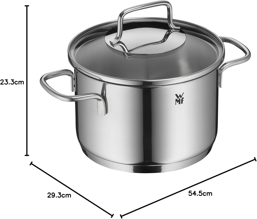 WMF Astoria Kochgeschirr-Set, 4-teilig, hohe Kochtöpfe mit Deckel (16/24 cm), niedriger Kochtopf mit