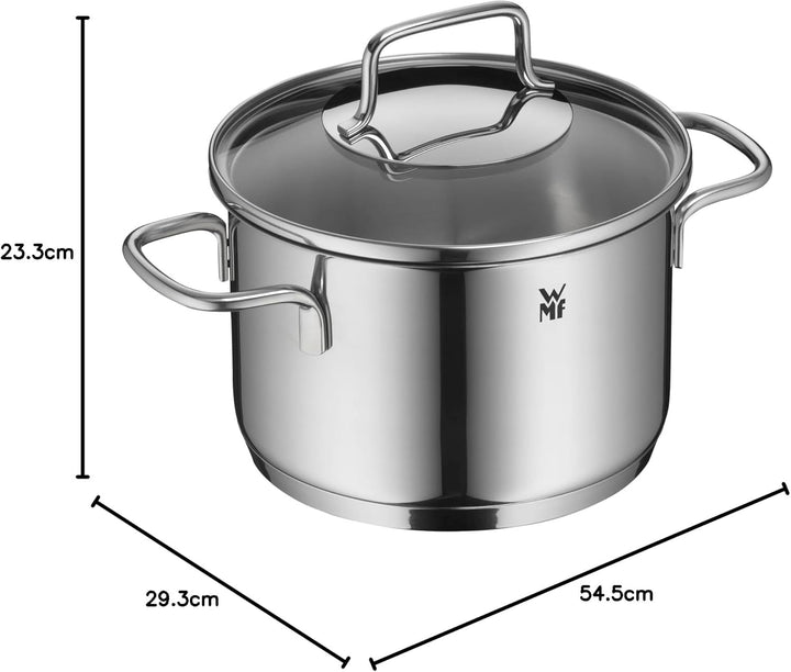 WMF Astoria Kochgeschirr-Set, 4-teilig, hohe Kochtöpfe mit Deckel (16/24 cm), niedriger Kochtopf mit