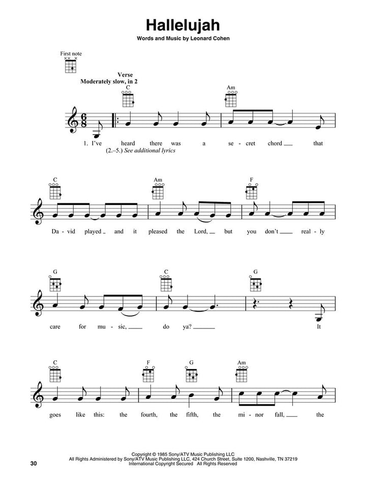 First 50 Songs You Should Play On Ukulele: Noten, Sammelband für Ukulele, Taschenbuch