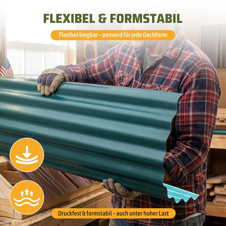 Thanaddo Wellplatten grün, 22er Set Wellplatte Dach Kunststoff Welldach mit Schrauben, wetterfest Da