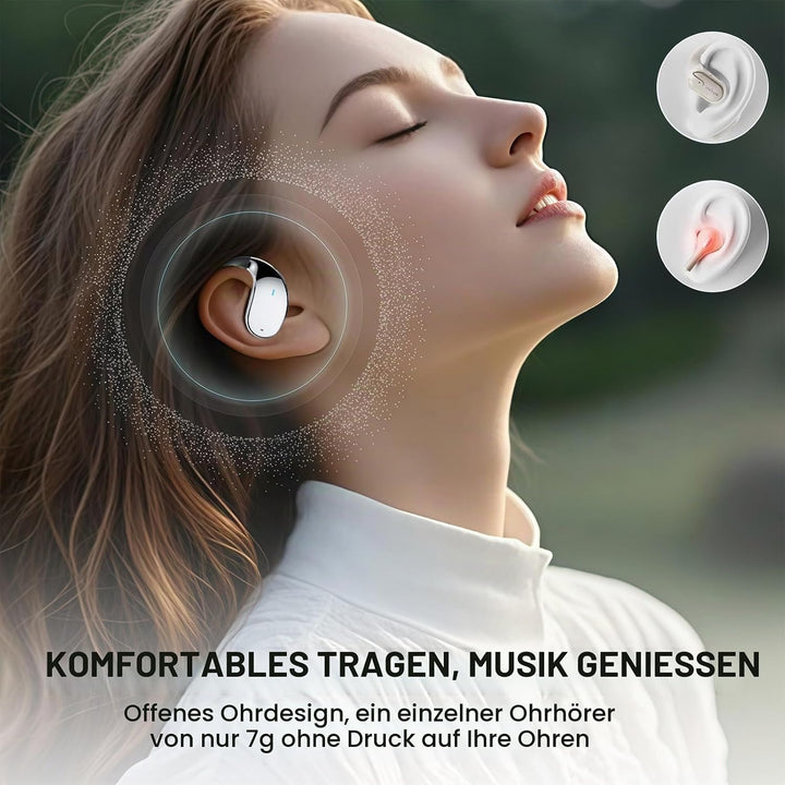 Open Ear Kopfhörer, Bluetooth 5.4 Kopfhörer Kabellos, IP55 wasserfeste Ohrhörer mit ENC Mikrofon, 30