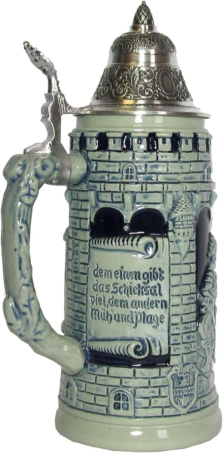 KING Blauer Bierkrug das Leben ist EIN Würfelspiel Ritterseidel 0,5 Liter Bierseidel