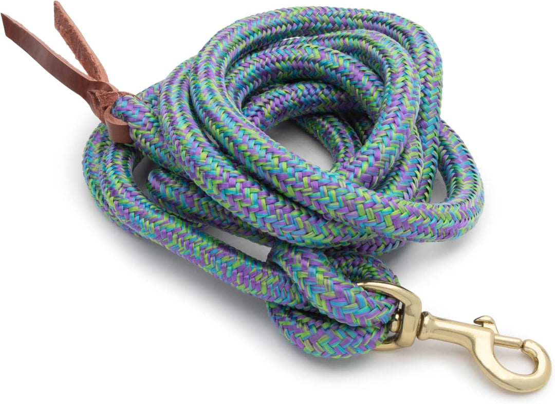 Weaver Leather Poly Cowboy Leine mit Druckknopf, 1,6 cm x 2,4 m, Dunkelviolett/Himmelblau/Limettengr