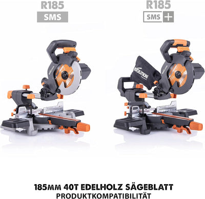 Evolution FW185TCT-40 - 185 mm feines Holzsägeblatt - Hartmetallbestücktes Sägeblatt mit 40 Zähnen l