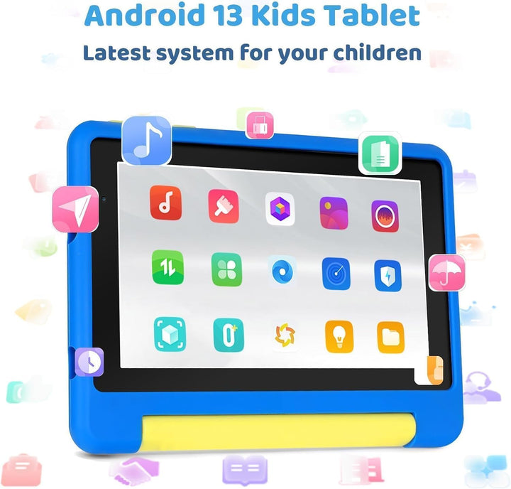 7 Zoll Kinder Tablet mit Hülle, Android Tablet für Kinder, 8GB+64GB(128GB TF Expand), 1024x600 HD Di