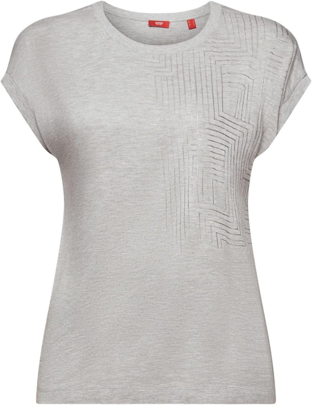 ESPRIT Jersey-T-Shirt mit Print, LENZING™ ECOVERO™ XXS 044/Light Grey 5, XXS 044/Light Grey 5