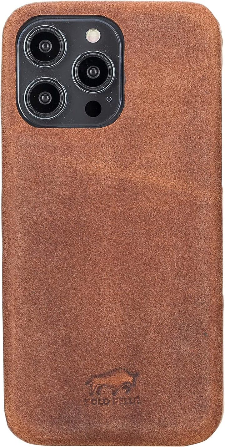 Solo Pelle Lederhülle kompatibel für iPhone 14 Pro Max in 6.7 Zoll abnehmbare Hülle (2in1) inkl. Kar