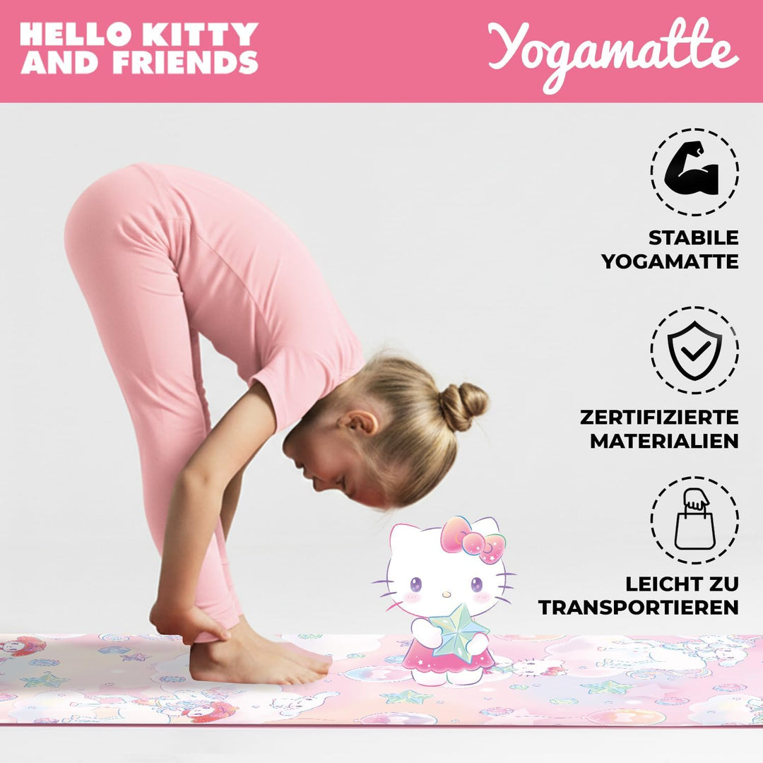 Hello Kitty Offiziell – Kinder Yoga- & Gymnastikmatte Hello Kitty (60 x 150 x 0,5 cm) – Sanrio Lizen