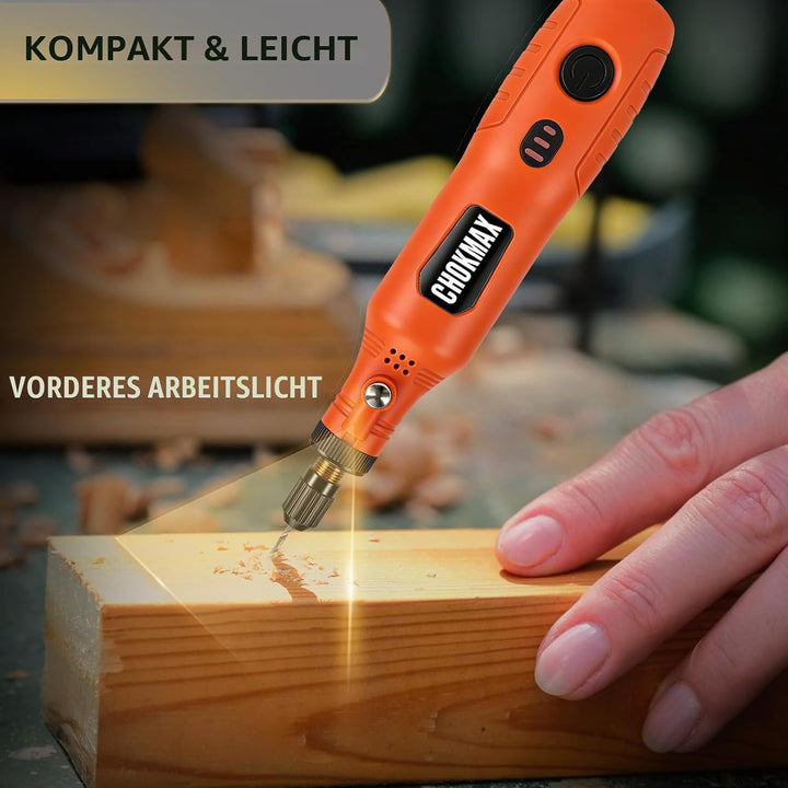 Mini Multifunktionswerkzeug, Akku-Rotationswerkzeug 3-stufiger Front-Arbeitslichtschleifer-Satz mit