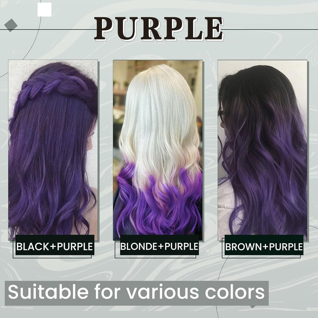 RUNATURE Clip in Extensions Echthaar 45cm Purple Haarverlängerung clip Echthaar Unsichtbar 5pcs Clip