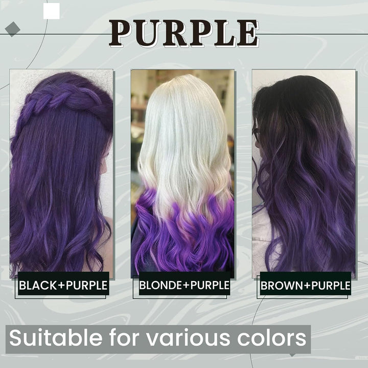 RUNATURE Clip in Extensions Echthaar 45cm Purple Haarverlängerung clip Echthaar Unsichtbar 5pcs Clip