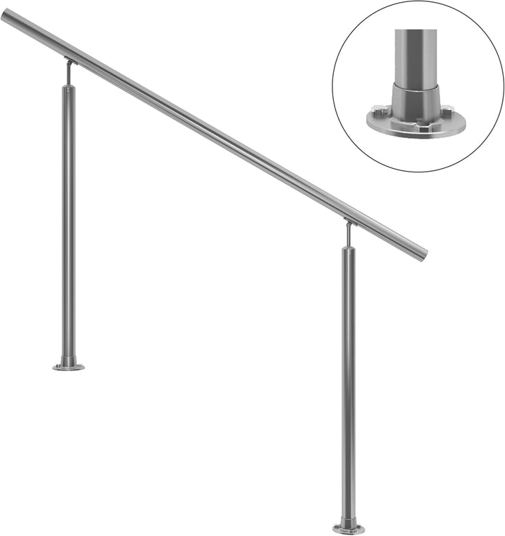 DOLLE Geländer Edelstahl Hauseingang aufgesetzte Montge 2 Pfosten Länge 150 cm Höhe 100 cm witterung