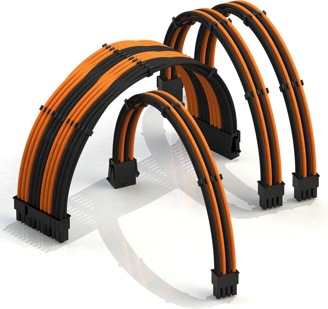 LINKUP - 30cm Superweiche und Flexible Netzteilkabel mit Verlängerungshülsen Custom Mod GPU PC Geflo