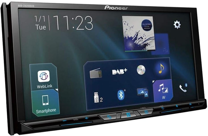 Pioneer AVH-Z9200DAB 2-DIN-Multimedia Player, ausklappbarer 7-Zoll ClearType-Touchscreen, Smartphone