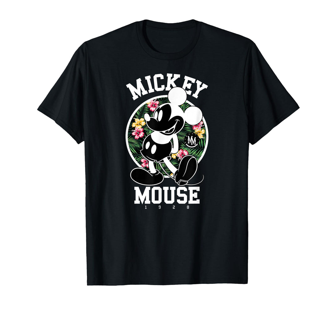 Womens Disney Mickey Mouse Tropical T-Shirt Small Dark Heather