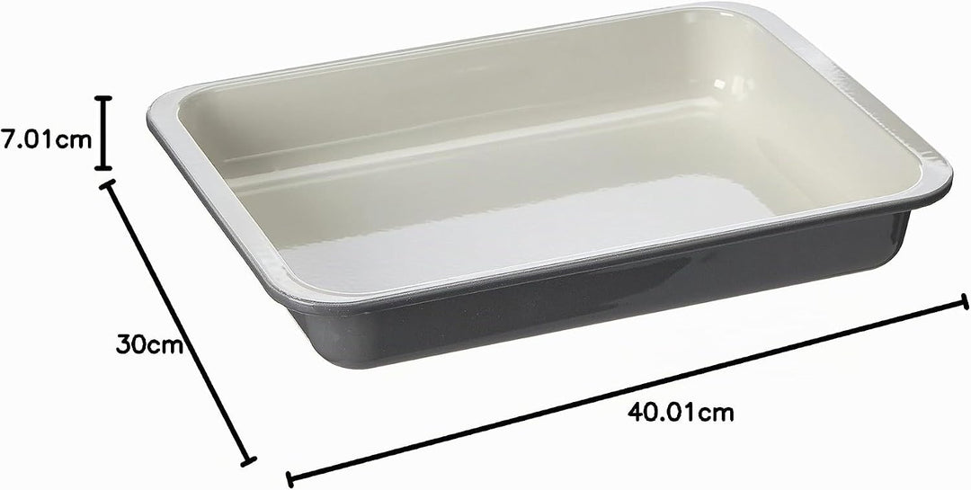 Zenker 7248 Grill- und Ofenform Emaille (40 x5,5x29cm)SPECIALCOOKING,rechteckigeBackformmitEmaille-V