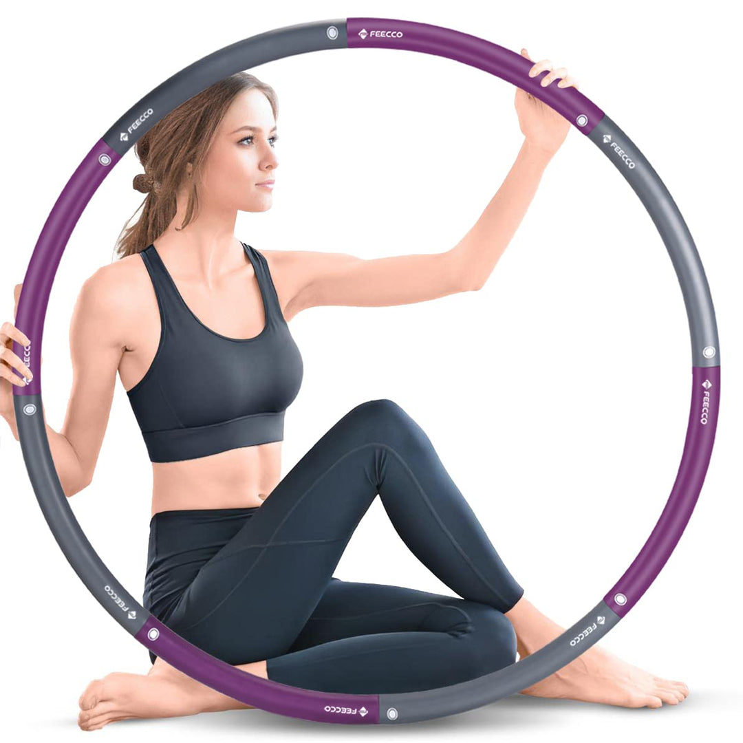 FEECCO Hula Hoop Reifen Erwachsene - hullahub Reifen zum Abnehmen Lila 1,5 kg, Lila 1,5 kg