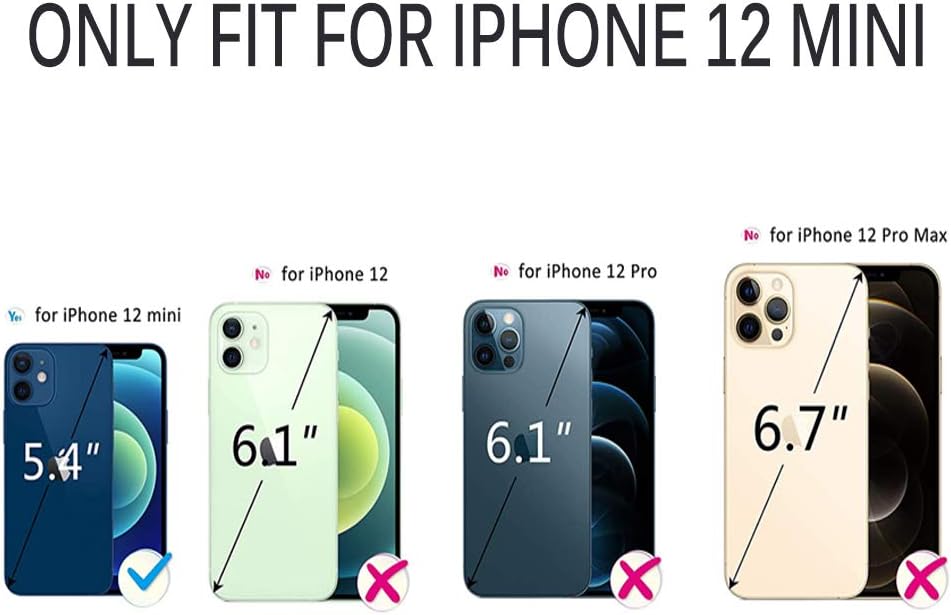 VISOUL iPhone 12 Mini Hülle,Stossfeste Handyhülle [Echtleder] [RFID Schützt] [Kartenfach] [Magnet] [