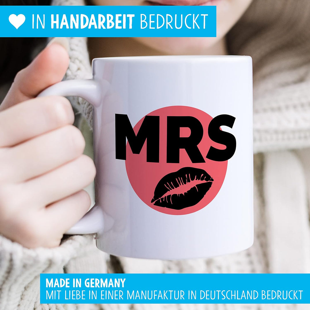 Mr Mrs Geschenkset mit 2 Tassen für Liebespaare zum Valentinstag Hochzeit Weihnachten Beide Tassen S