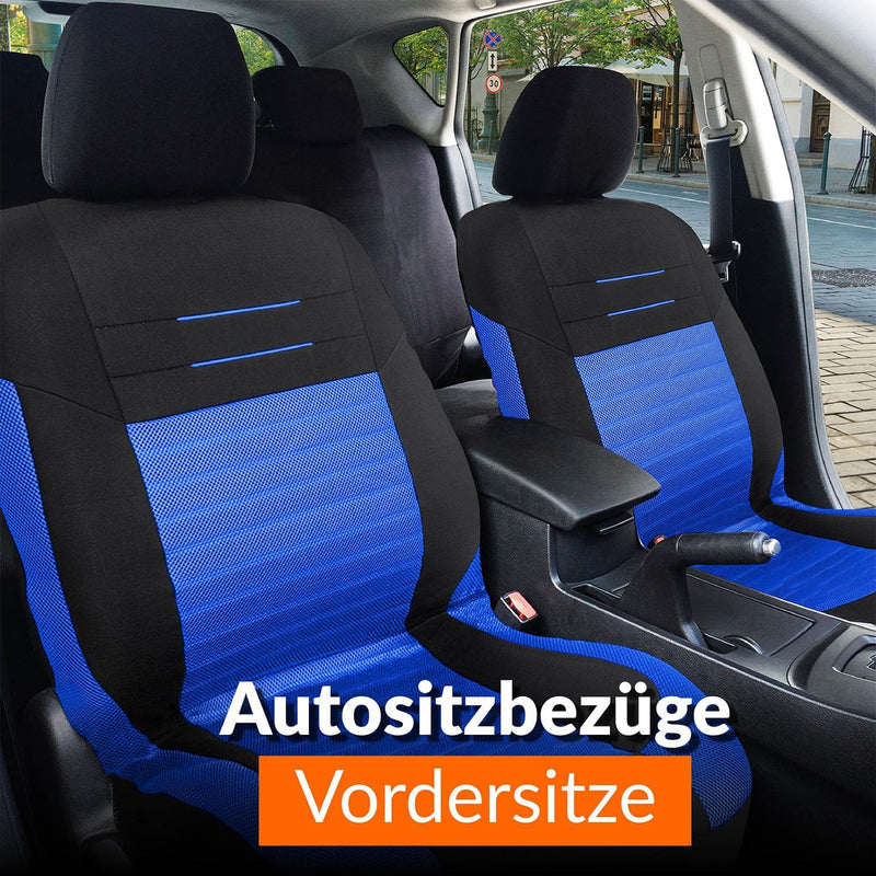 Upgrade4cars Auto-Sitzbezüge Vordersitze Blau Schwarz | Auto-Sitzbezug Set Universal | Auto-Schonbez