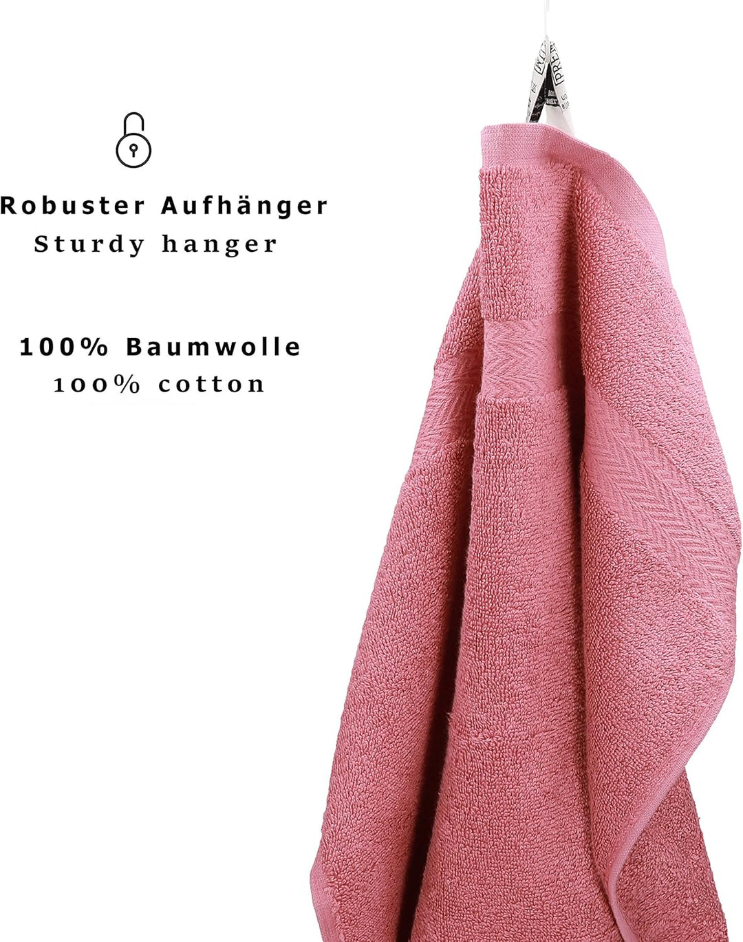 Betz 8 Stück Handtücher Set Grösse 50 x 100 cm Handtuch Premium 100% Baumwolle Farbe altrosa, Altros