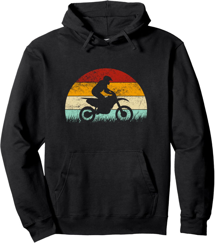 Dirt Bike Motocross Vintage Motorrad Retro Jungen Herren Pullover Hoodie