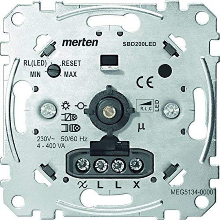 Schneider Electric Merten MEG5134-0000 - Universal Drehdimmer Unterputz Dimmschalter - 4-400 W - Pha